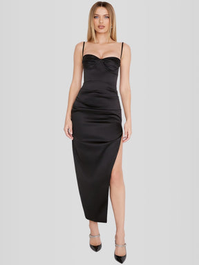 Vestido Longo Modelador Cetim - Lindele Exclusive