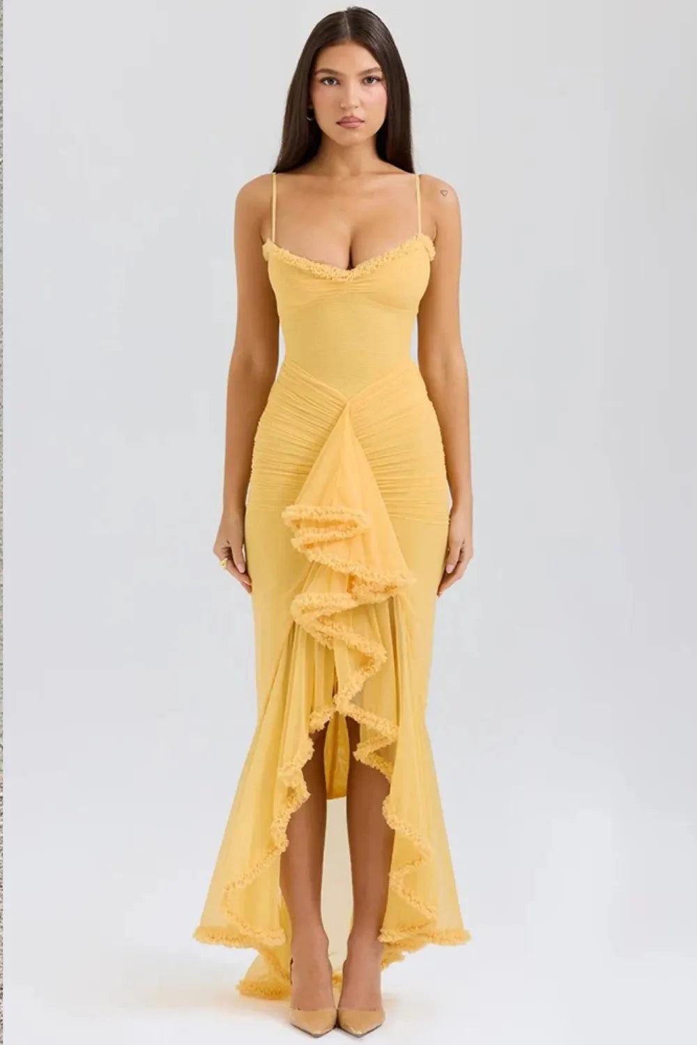 Vestido Longo Amarelo - Lindele Exclusive