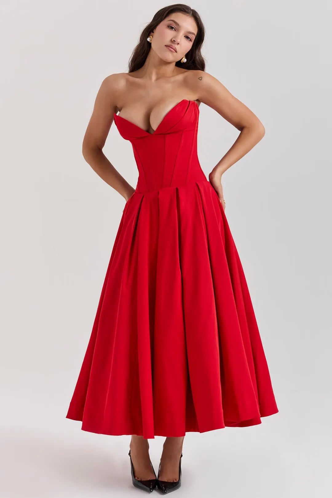 Vestido Midi Espartilho - Lindele Exclusive